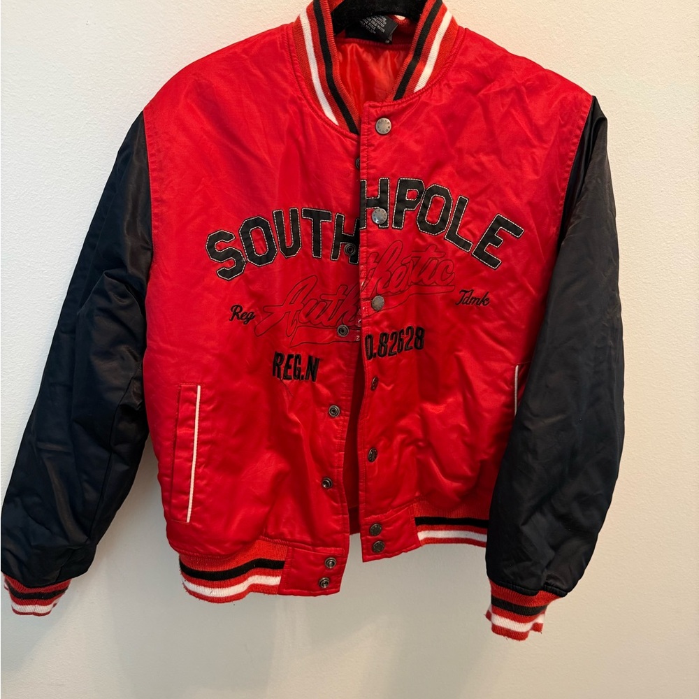 South Pole Red and Black Bomber Jacket